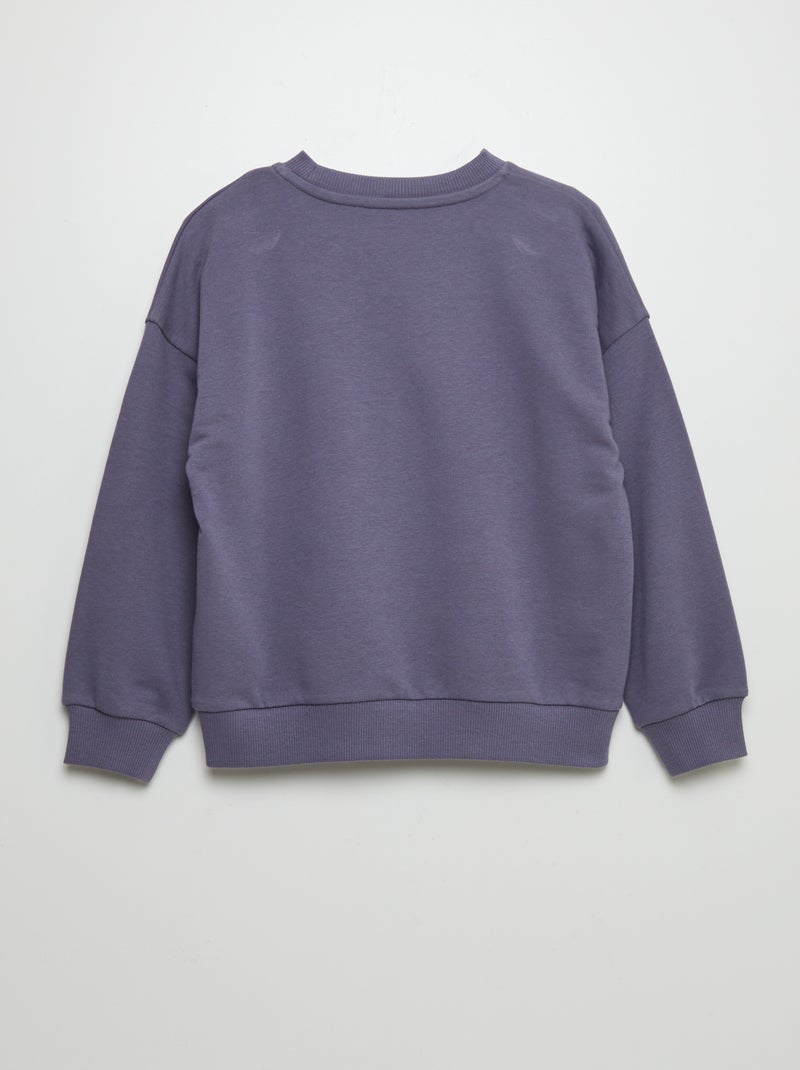 Sweat à col rond avec inscription Violet - Kiabi