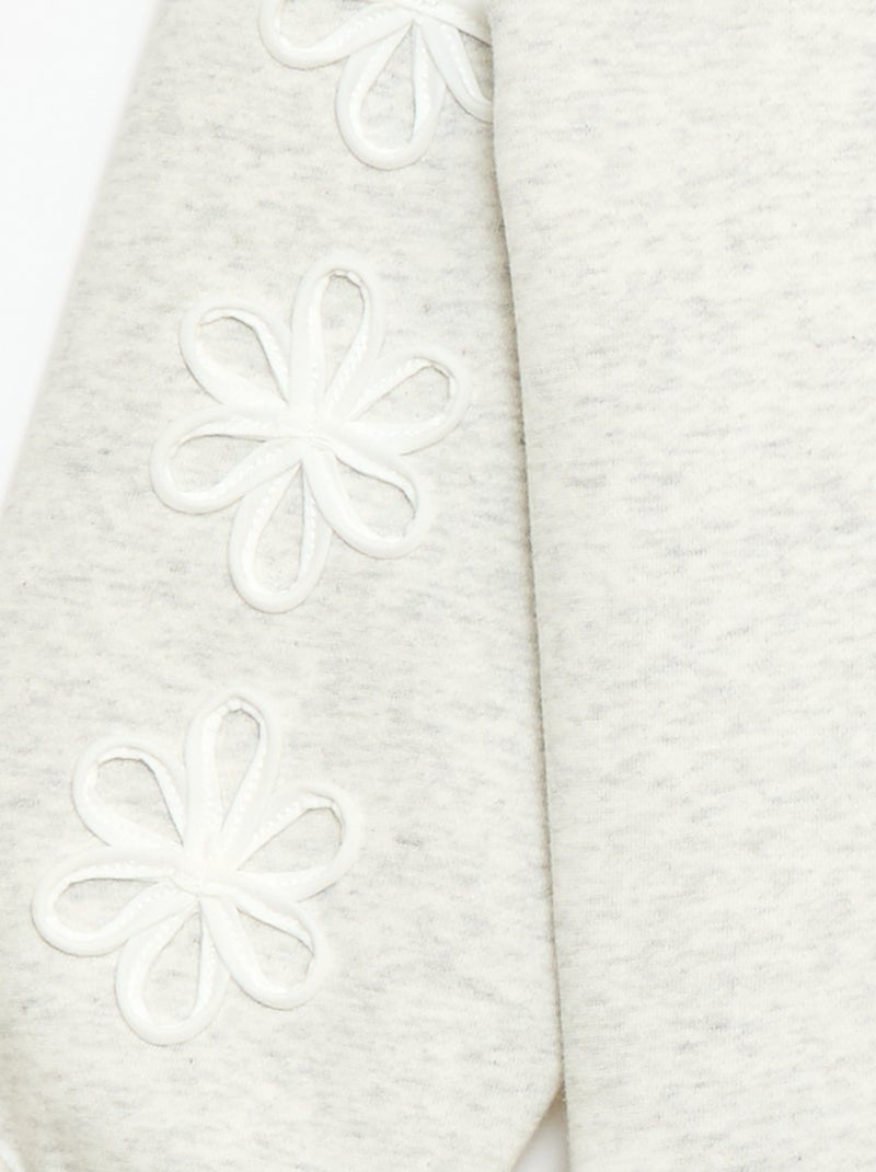 Sweat à col rond avec motif en cordelette Gris - Kiabi