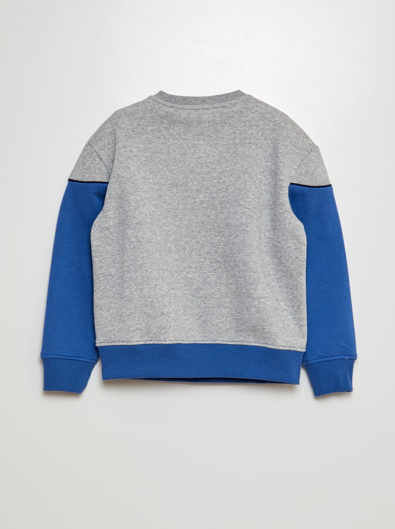 Sweat à col rond bicolore Bleu - Kiabi