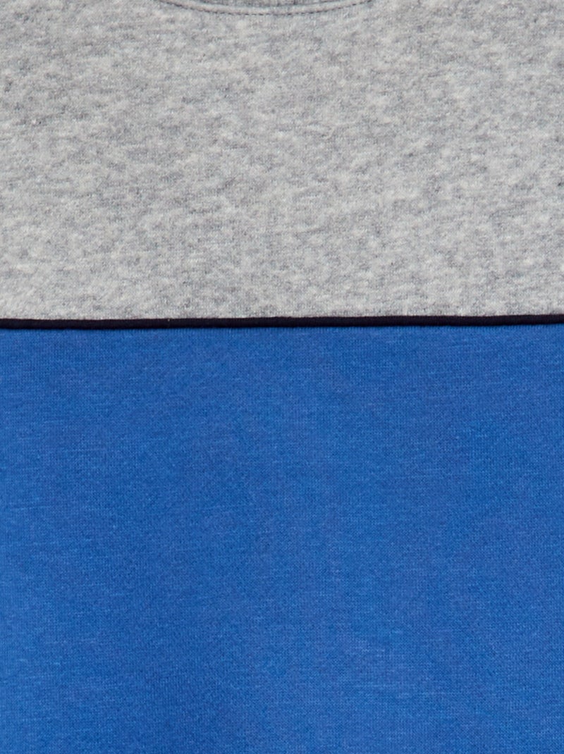 Sweat à col rond bicolore Bleu - Kiabi