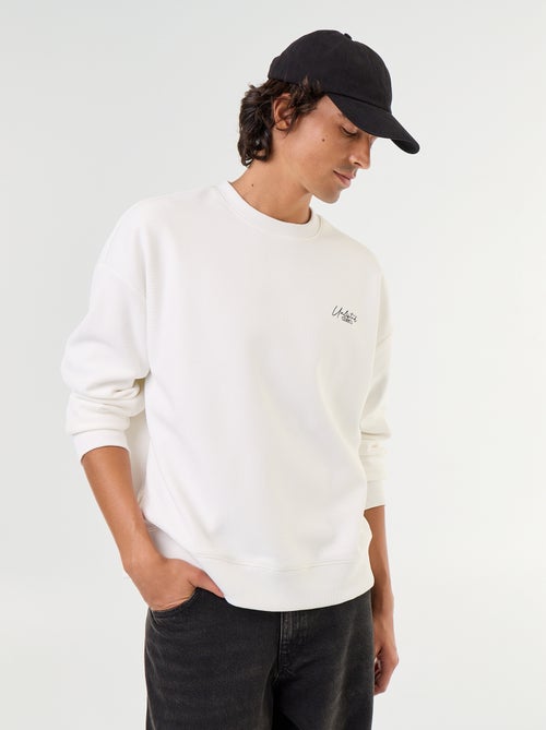 Sweat à col rond en maille piquée - Kiabi