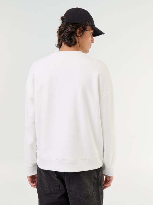 Sweat à col rond en maille piquée - Kiabi