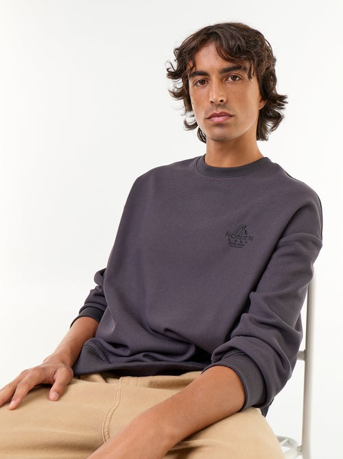 Sweat à col rond en maille piquée - Kiabi