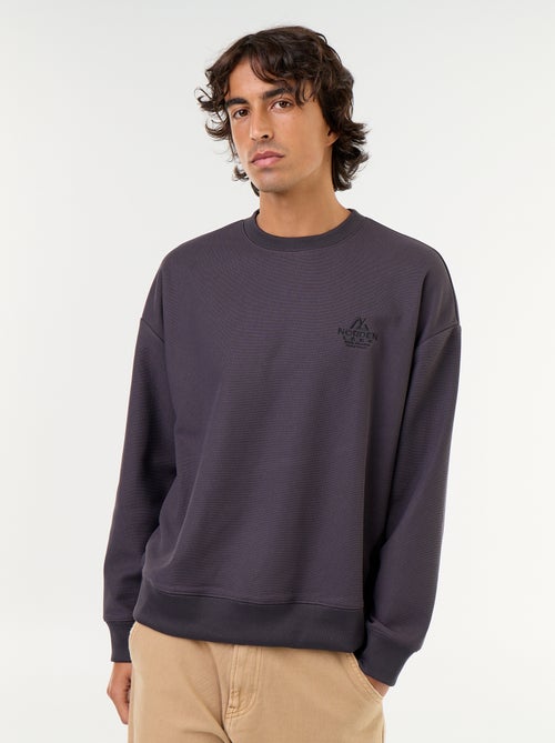 Sweat à col rond en maille piquée - Kiabi