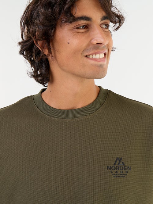 Sweat à col rond en maille piquée - Kiabi Sweat à col rond en maille piquée - Kiabi