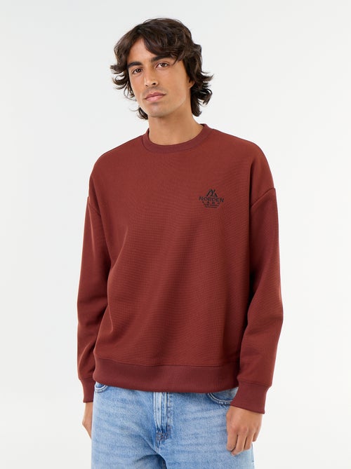 Sweat à col rond en maille piquée - Kiabi