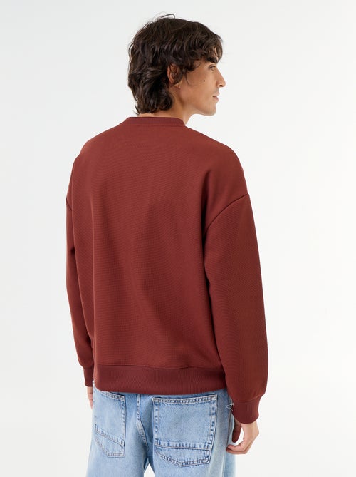 Sweat à col rond en maille piquée - Kiabi