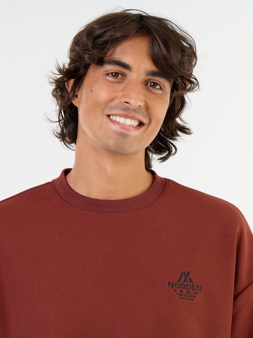 Sweat à col rond en maille piquée - Kiabi