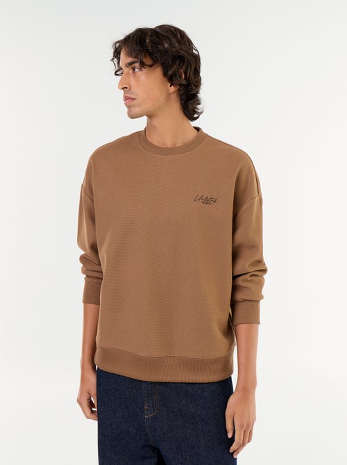 Sweat à col rond en maille piquée - Kiabi
