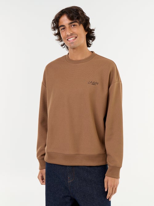 Sweat à col rond en maille piquée - Kiabi