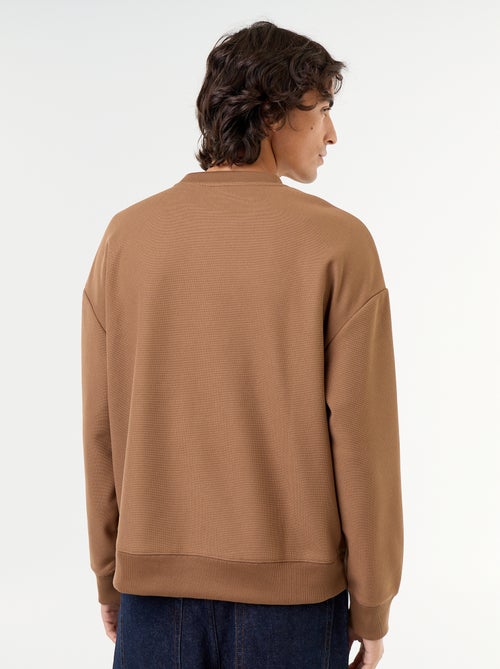 Sweat à col rond en maille piquée - Kiabi