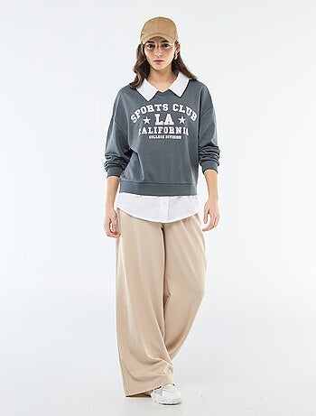 Sweat à col rond esprit 'campus'