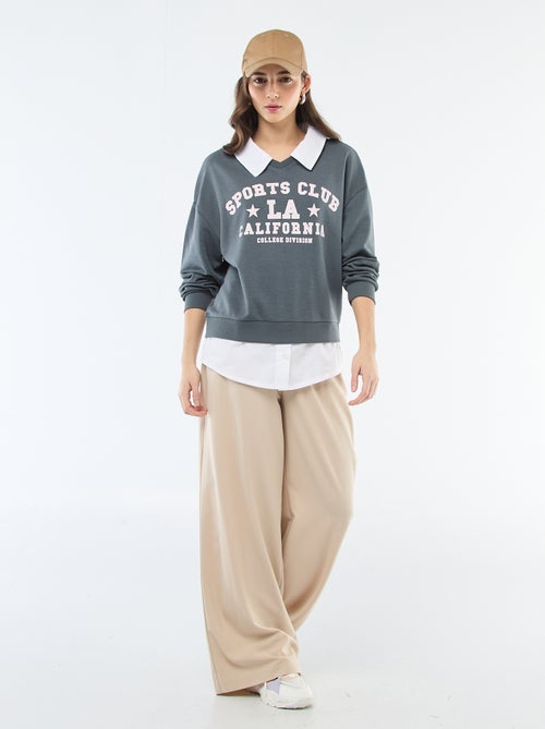 Sweat à col rond esprit 'campus' - Kiabi Sweat à col rond esprit 'campus' - Kiabi