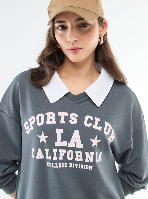 Sweat à col rond esprit 'campus' - Kiabi Sweat à col rond esprit 'campus' - Kiabi