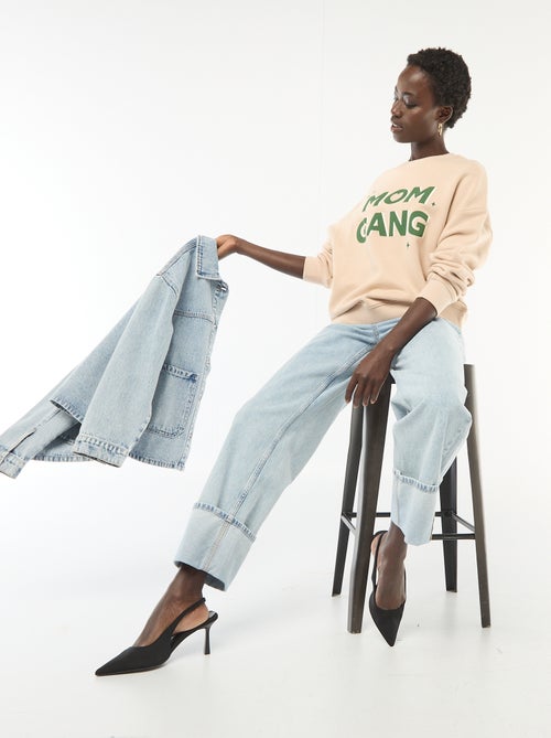 Sweat à col rond fantaisie - Kiabi