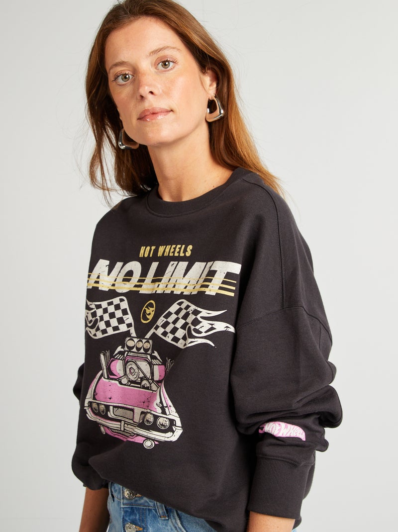 Sweat à col rond 'Hot Wheels' Noir - Kiabi