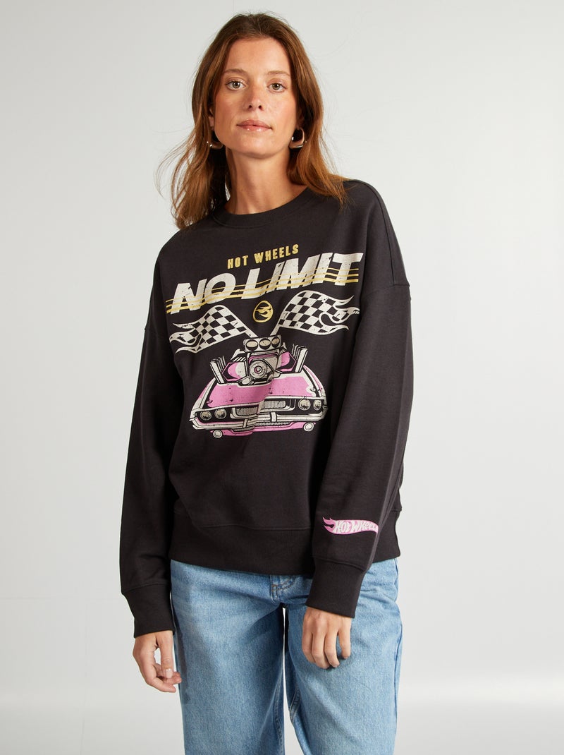 Sweat à col rond 'Hot Wheels' Noir - Kiabi
