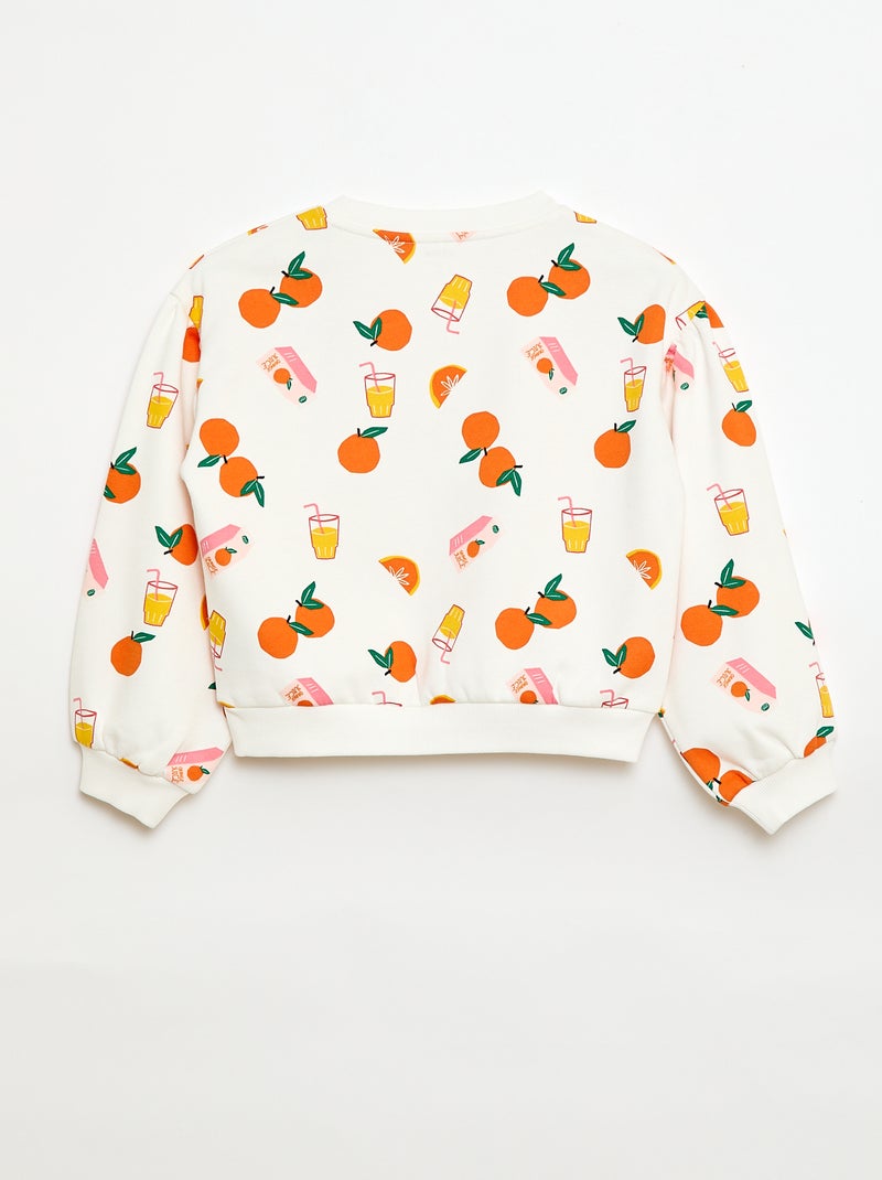 Sweat à col rond imprimé - Grafik Edition Blanc - Kiabi