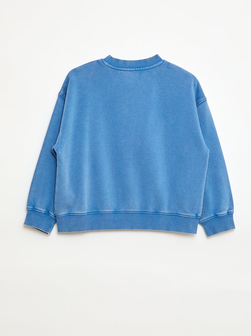 Sweat à col rond imprimé Bleu - Kiabi