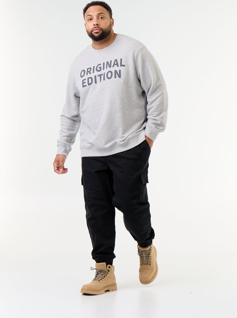 Sweat à col rond imprimé 'Original Edition' Gris - Kiabi