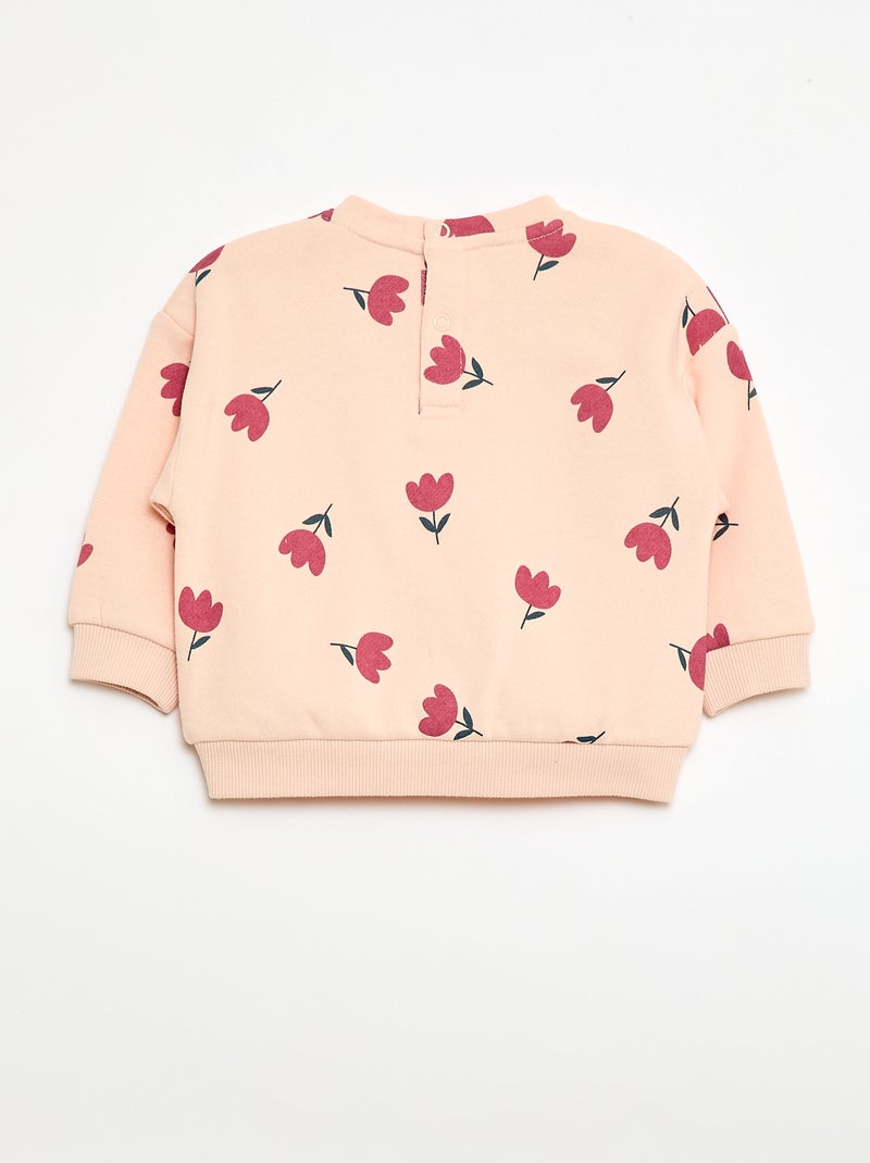Sweat à col rond imprimé Rose - Kiabi
