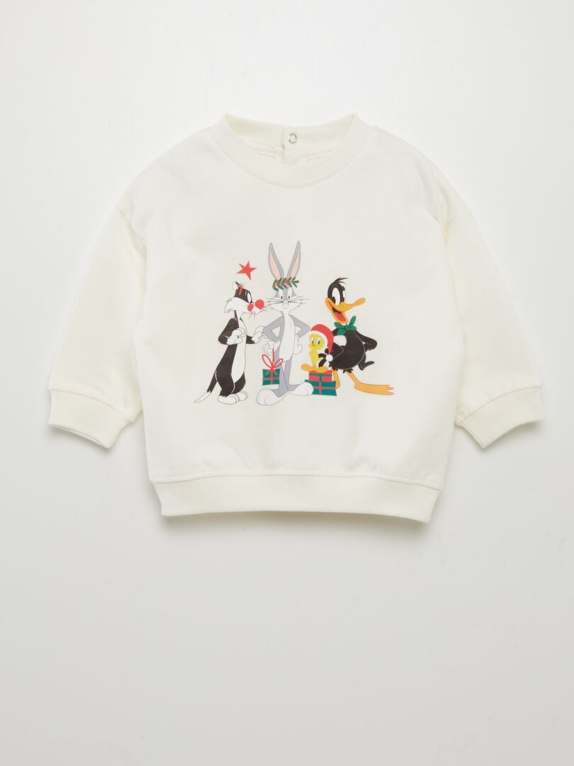 Sweat à col rond 'Looney Tunes' Blanc - Kiabi