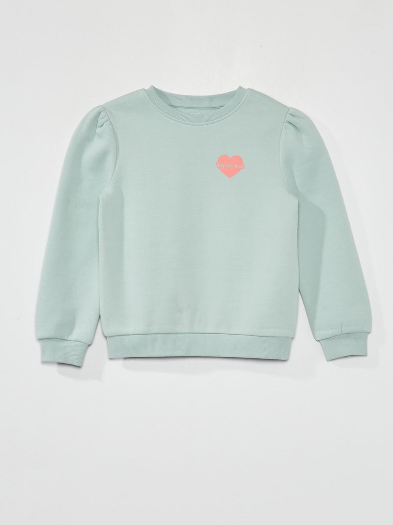 Sweat à col rond molletonné Bleu gris - Kiabi
