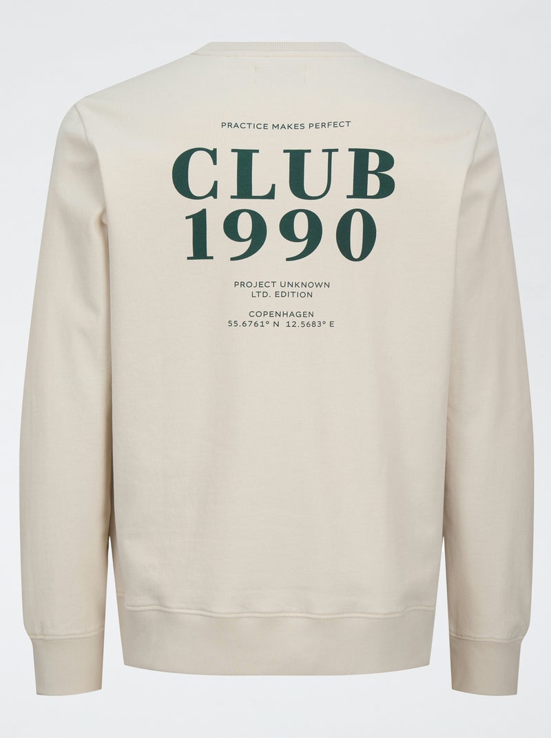 Sweat à col rond 'Produkt' Beige - Kiabi