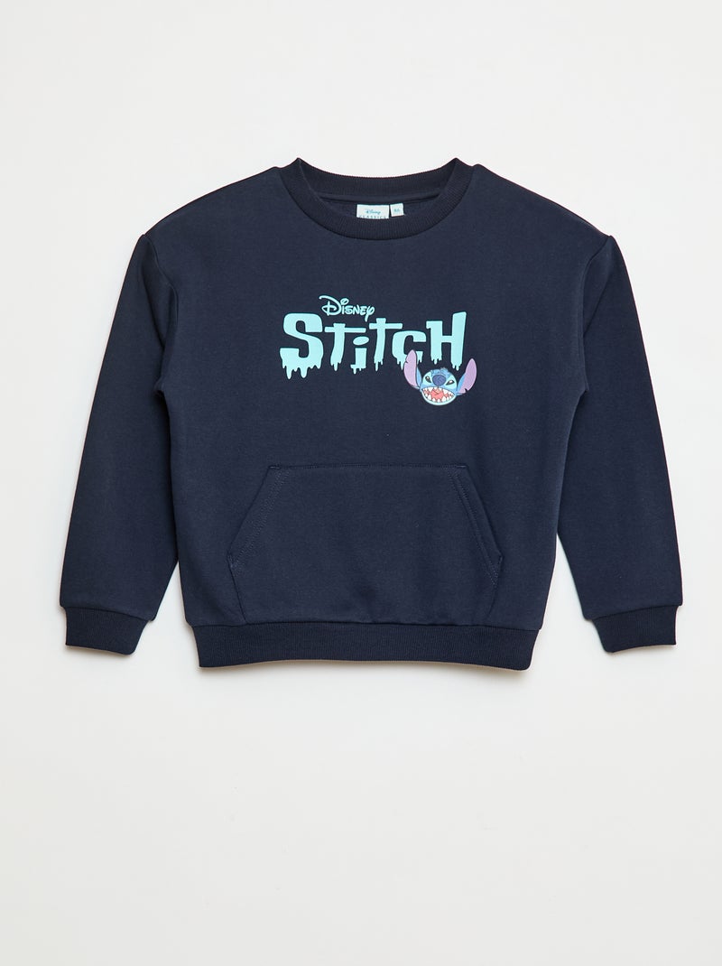 Sweat à col rond 'Stitch' Bleu - Kiabi