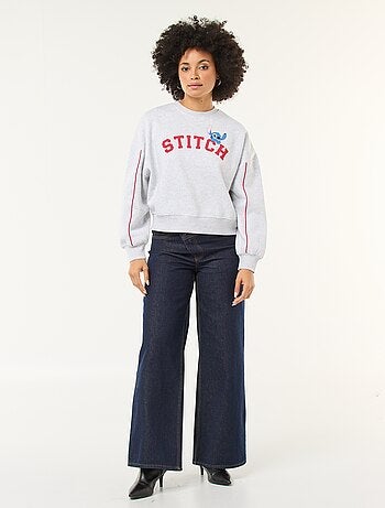 Sweat à col rond 'Stitch' en molleton gratté