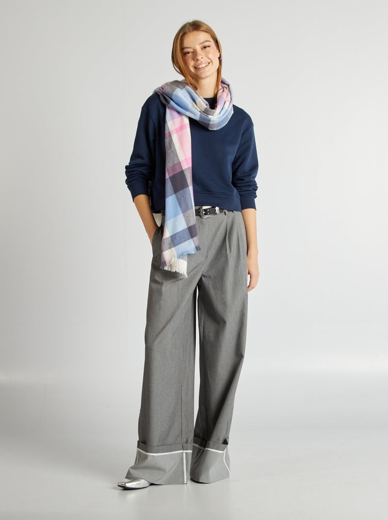 Sweat à col rond uni Bleu marine - Kiabi