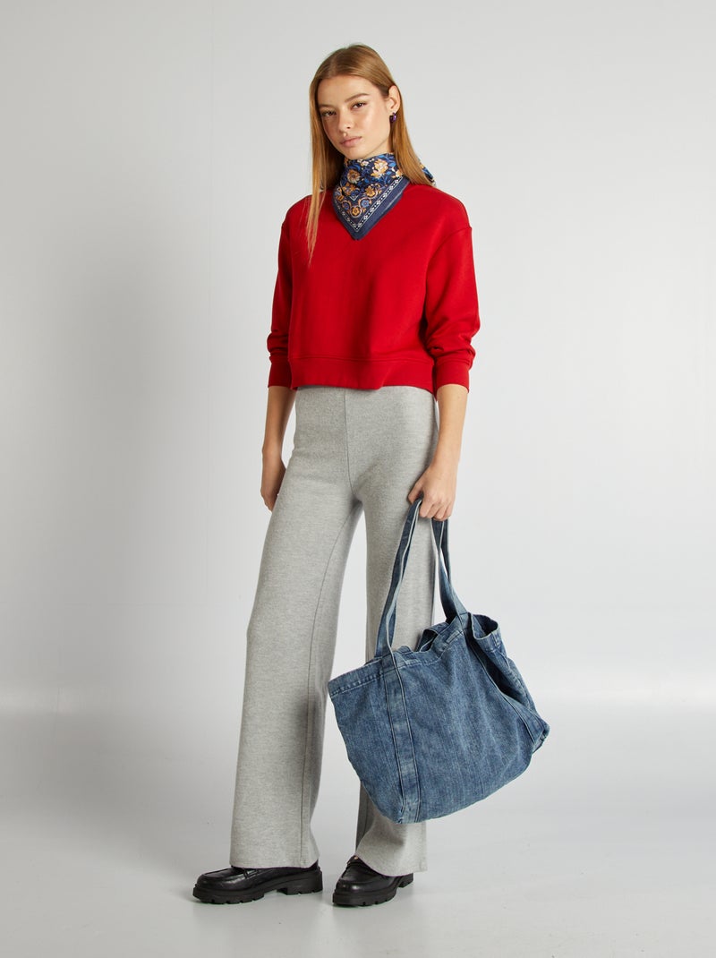 Sweat à col rond uni Rouge - Kiabi