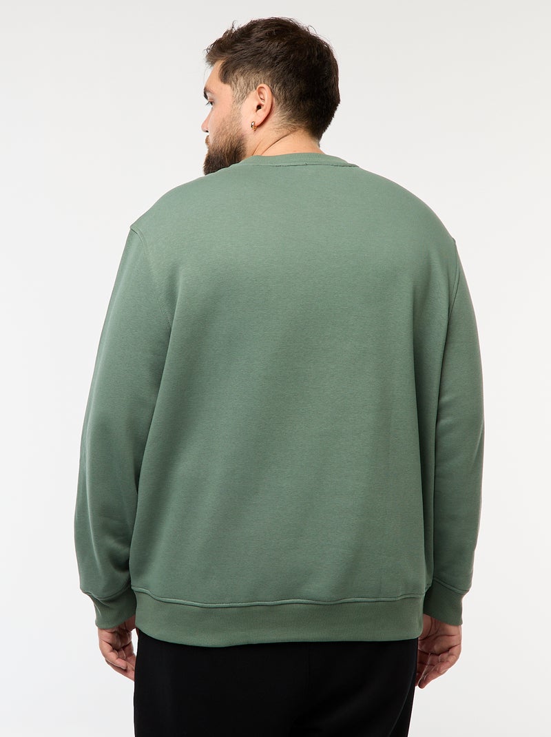 Sweat à col rond uni Vert - Kiabi