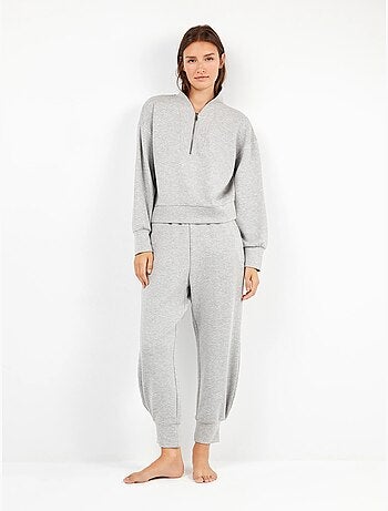 Sweat à double toucher doux avec fermeture éclair