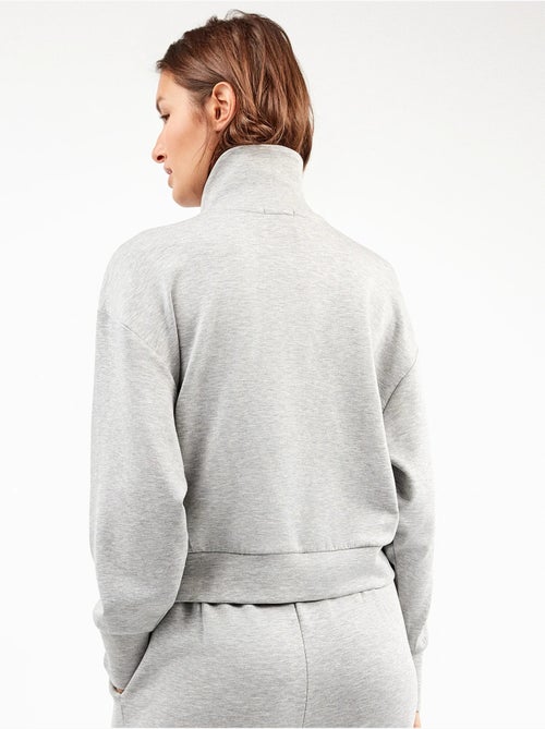Sweat à double toucher doux avec fermeture éclair - Kiabi Sweat à double toucher doux avec fermeture éclair - Kiabi