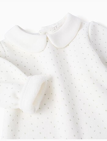 Sweat à doublure en peluche douce et pois