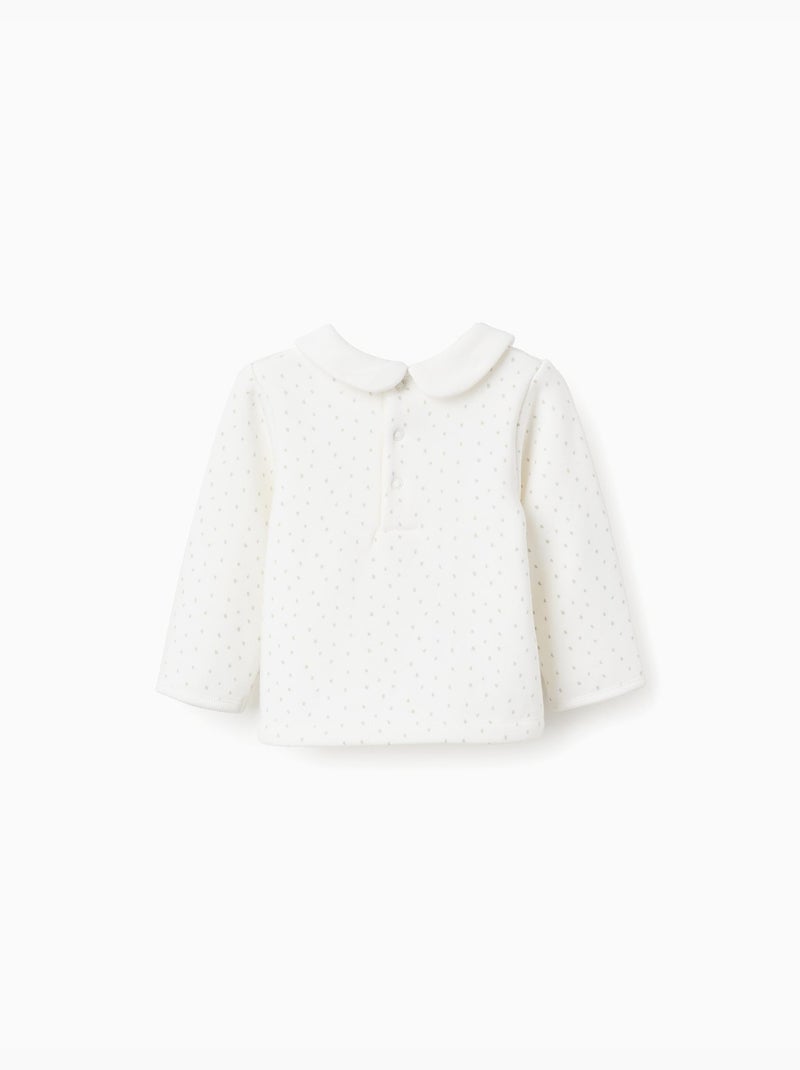 Sweat à doublure en peluche douce et pois Blanc - Kiabi