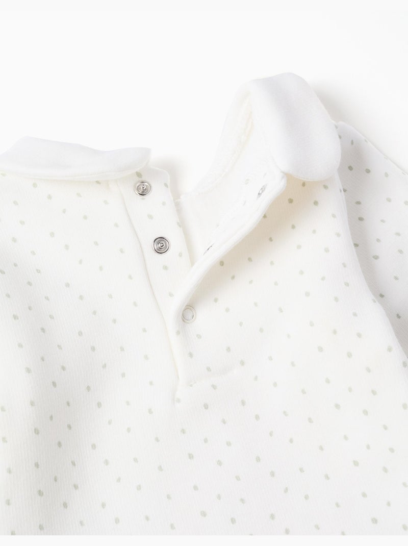 Sweat à doublure en peluche douce et pois Blanc - Kiabi