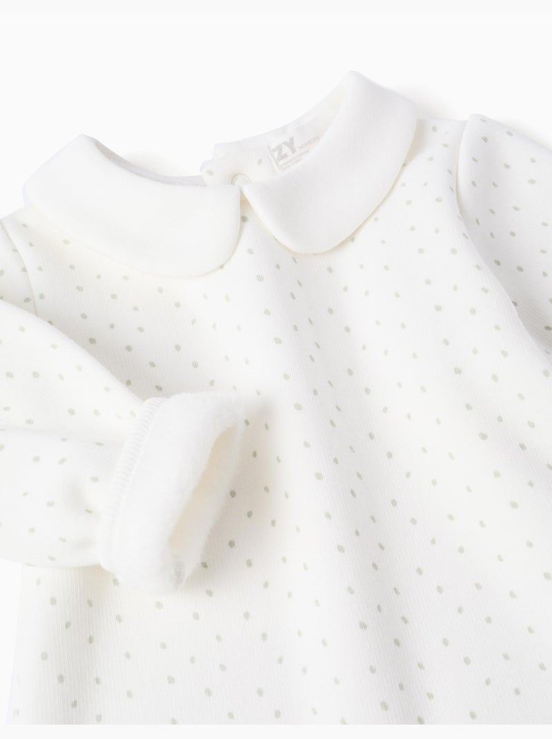 Sweat à doublure en peluche douce et pois Blanc - Kiabi