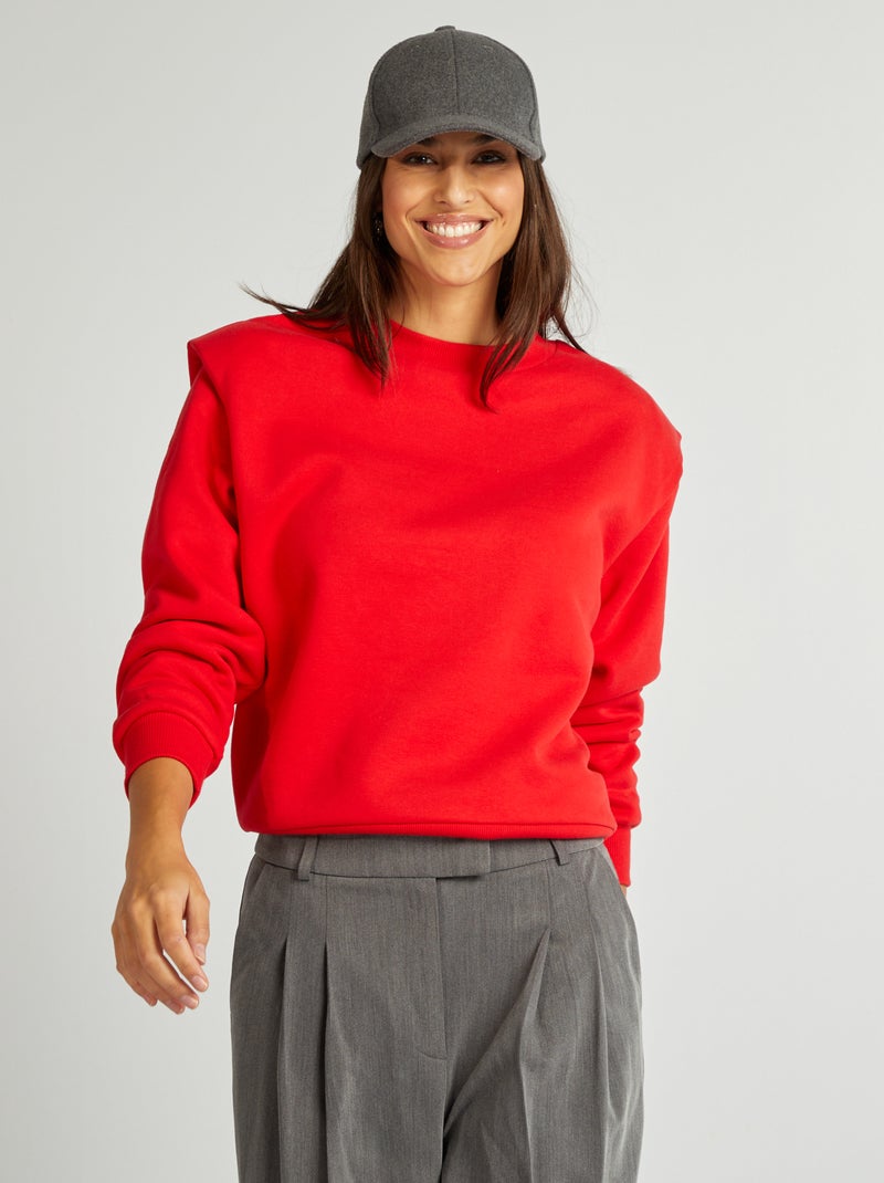 Sweat à épaulettes rouge - Kiabi