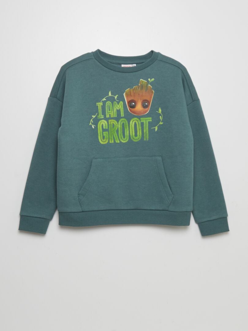 Sweat à imprimé 'Groot' 'Marvel' Vert - Kiabi