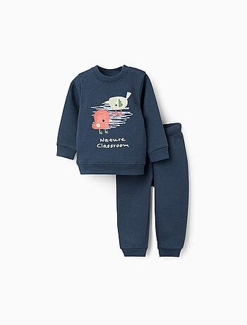 Sweat à imprimé + jogpant en coton peigné