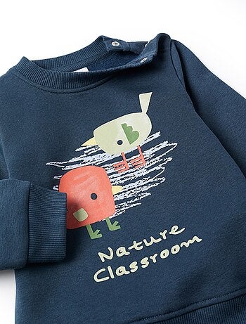 Sweat à imprimé + jogpant en coton peigné