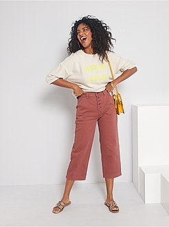 Sweat à manches courtes et message imprimé - Kiabi