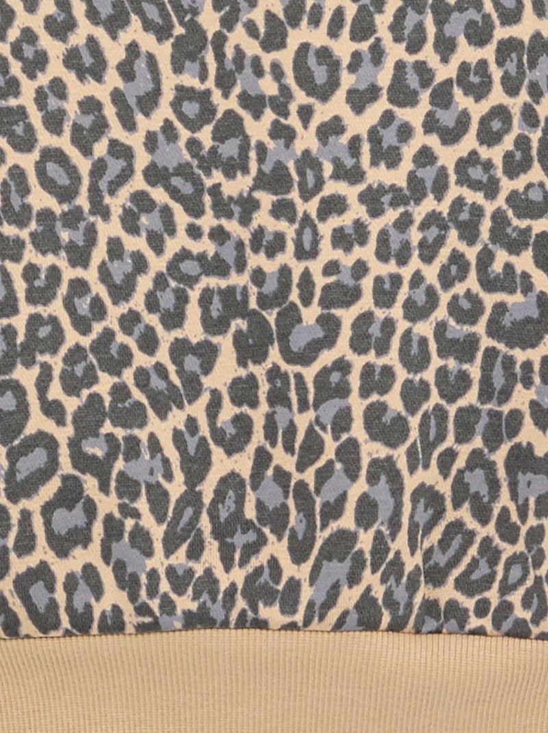 Sweat à manches longues avec imprimé Beige - Kiabi
