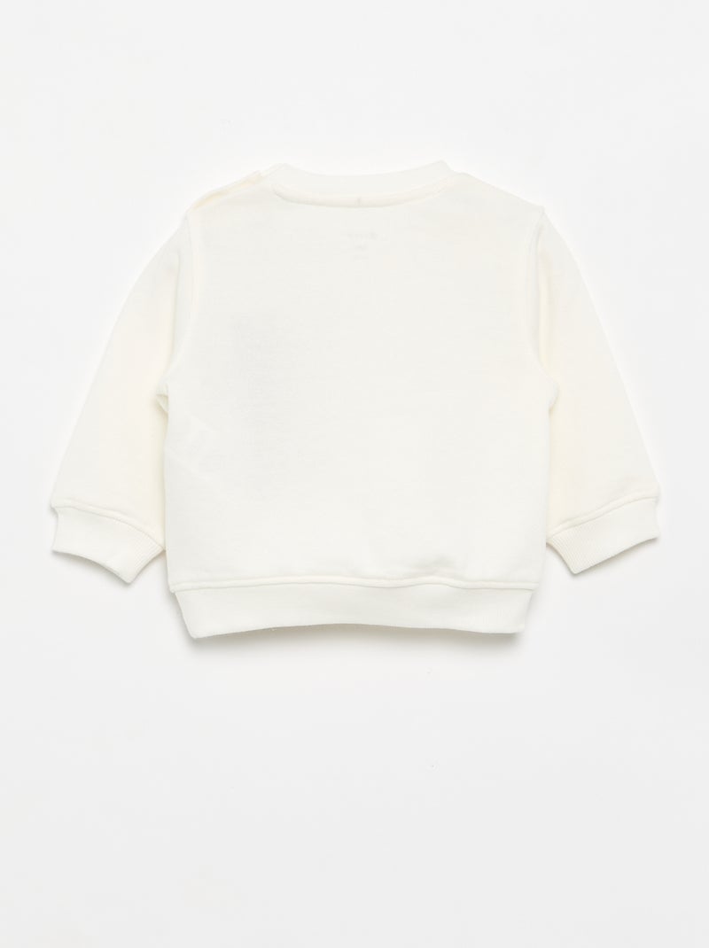 Sweat à manches longues avec imprimé Blanc - Kiabi