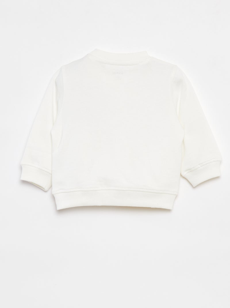 Sweat à manches longues avec imprimé Blanc - Kiabi