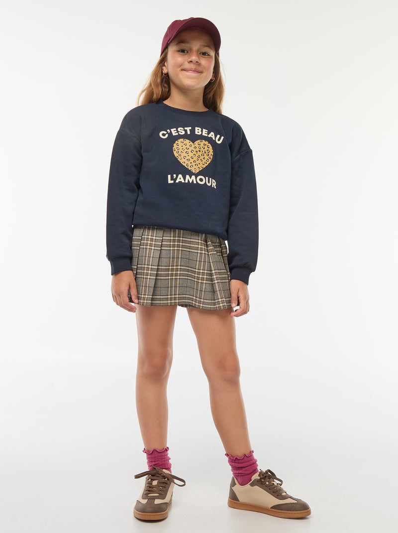 Sweat à manches longues avec imprimé Bleu - Kiabi