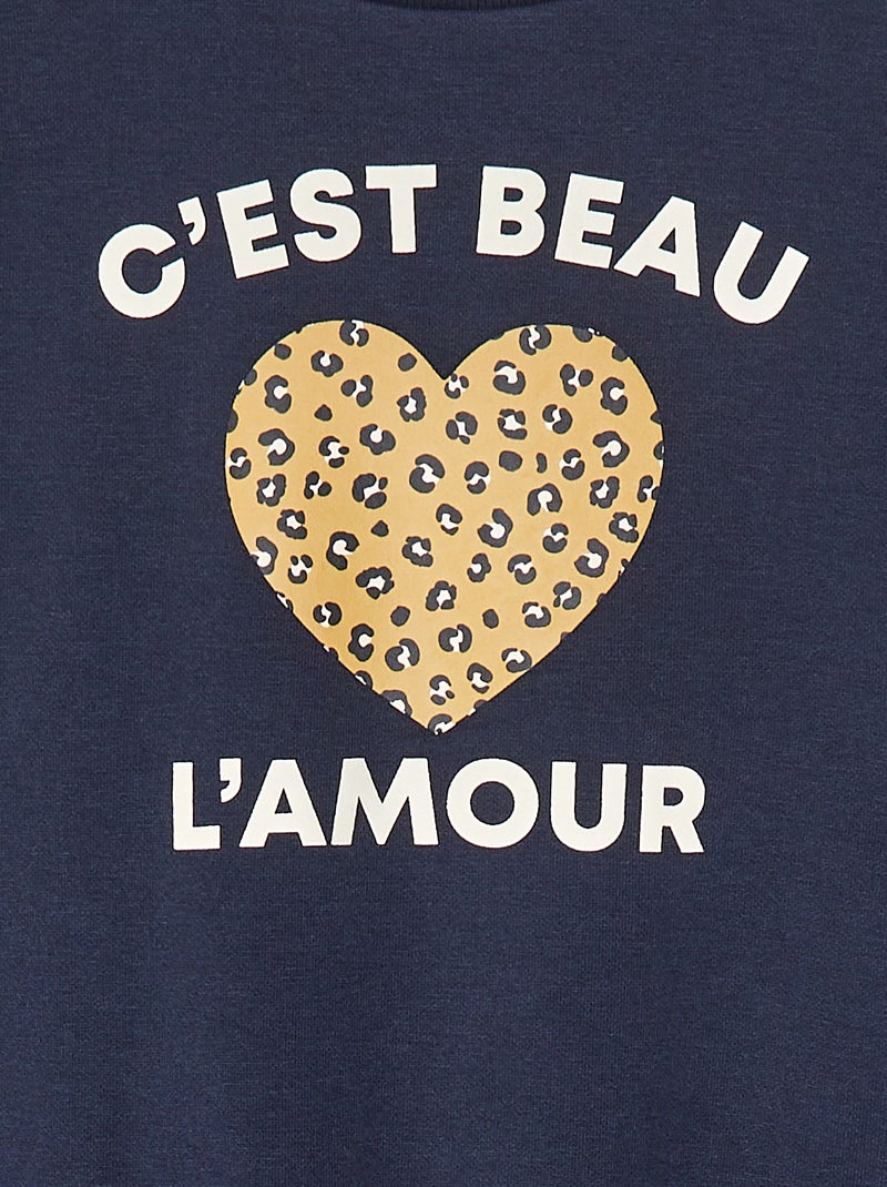 Sweat à manches longues avec imprimé Bleu - Kiabi