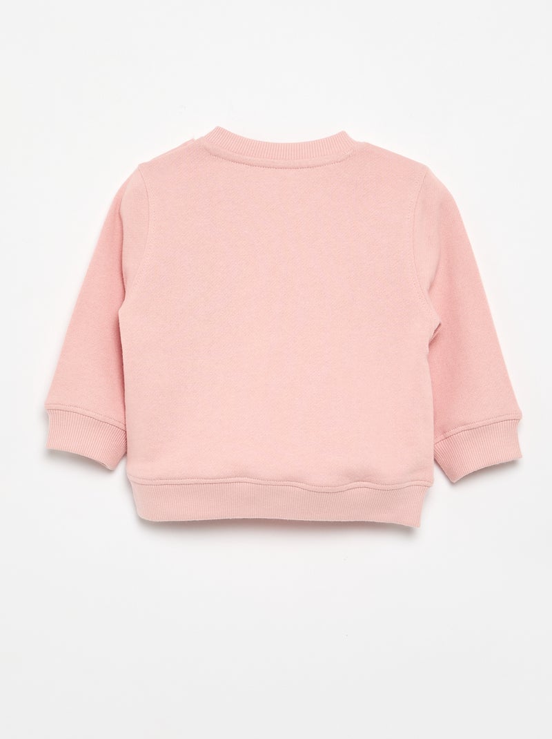 Sweat à manches longues avec imprimé Rose - Kiabi